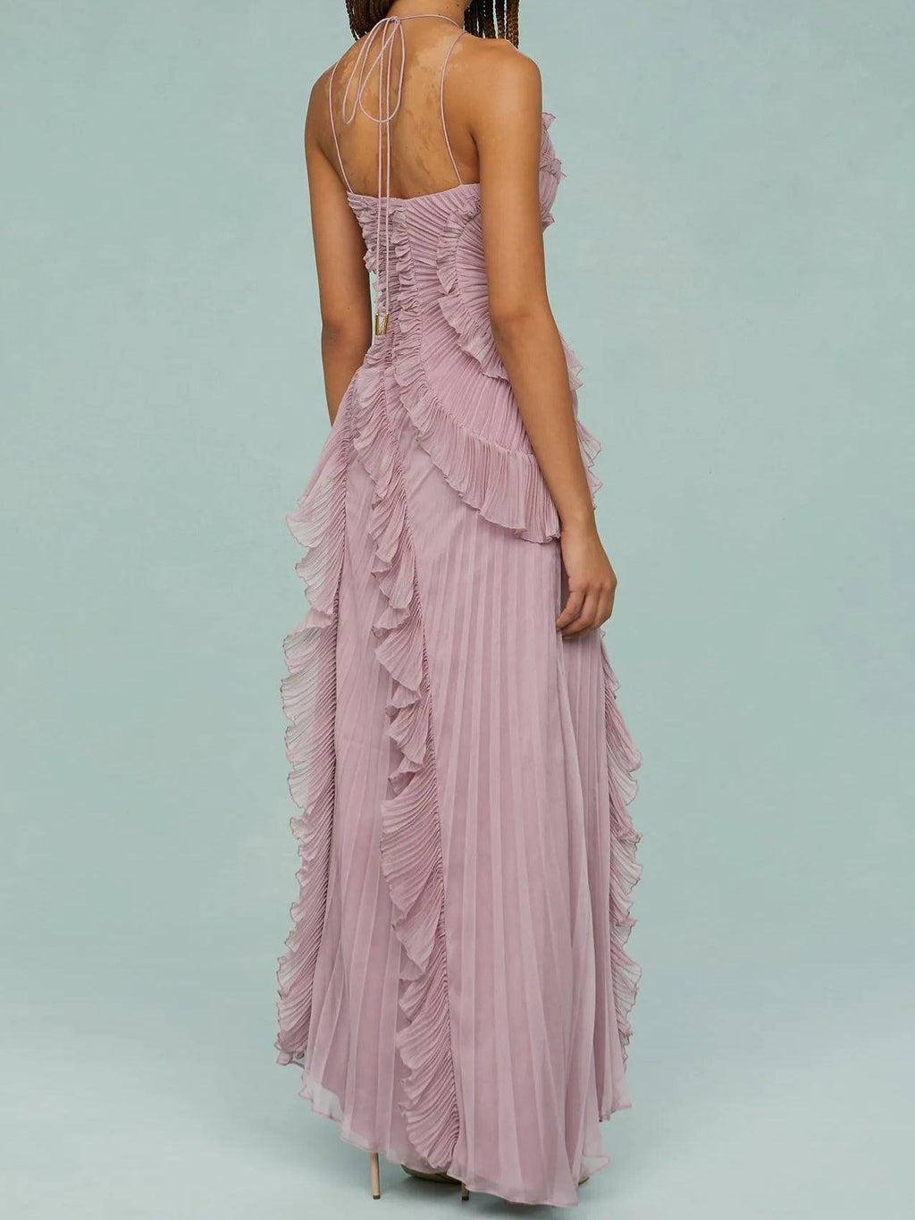 Ruth | Plissiertes Trägerkleid mit Schlitzdetails