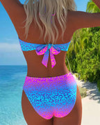 Sofia | Halterneck Leopard Print Gradient Swimsuit