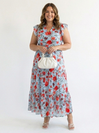 Lila | Elegantes Midi-Blumenkleid