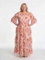 ROSALIE | MAXI DRESS WITH FLORAL RUFFLES