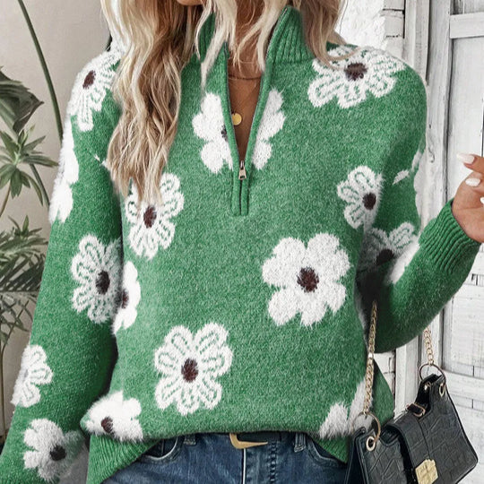 BLOOM | Pullover mit Zip-Kragen