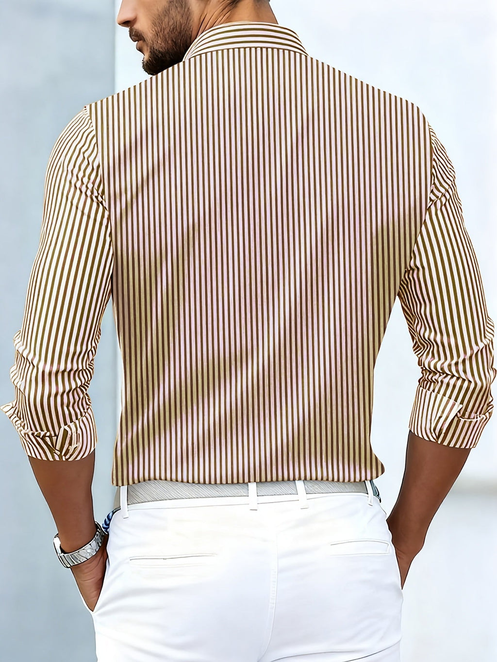 Emerson | Herren Vintage Streifenhemd mit langen Ärmeln