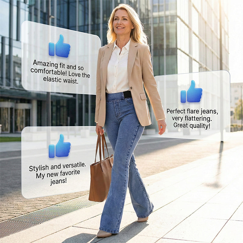 Frauen Hochgeschnittene Stretch-Jeans