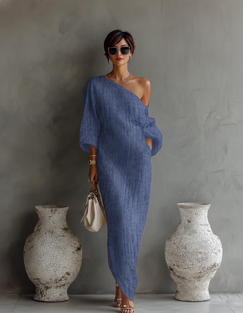 Isabella | Off-Shoulder Flowy Linen Dress