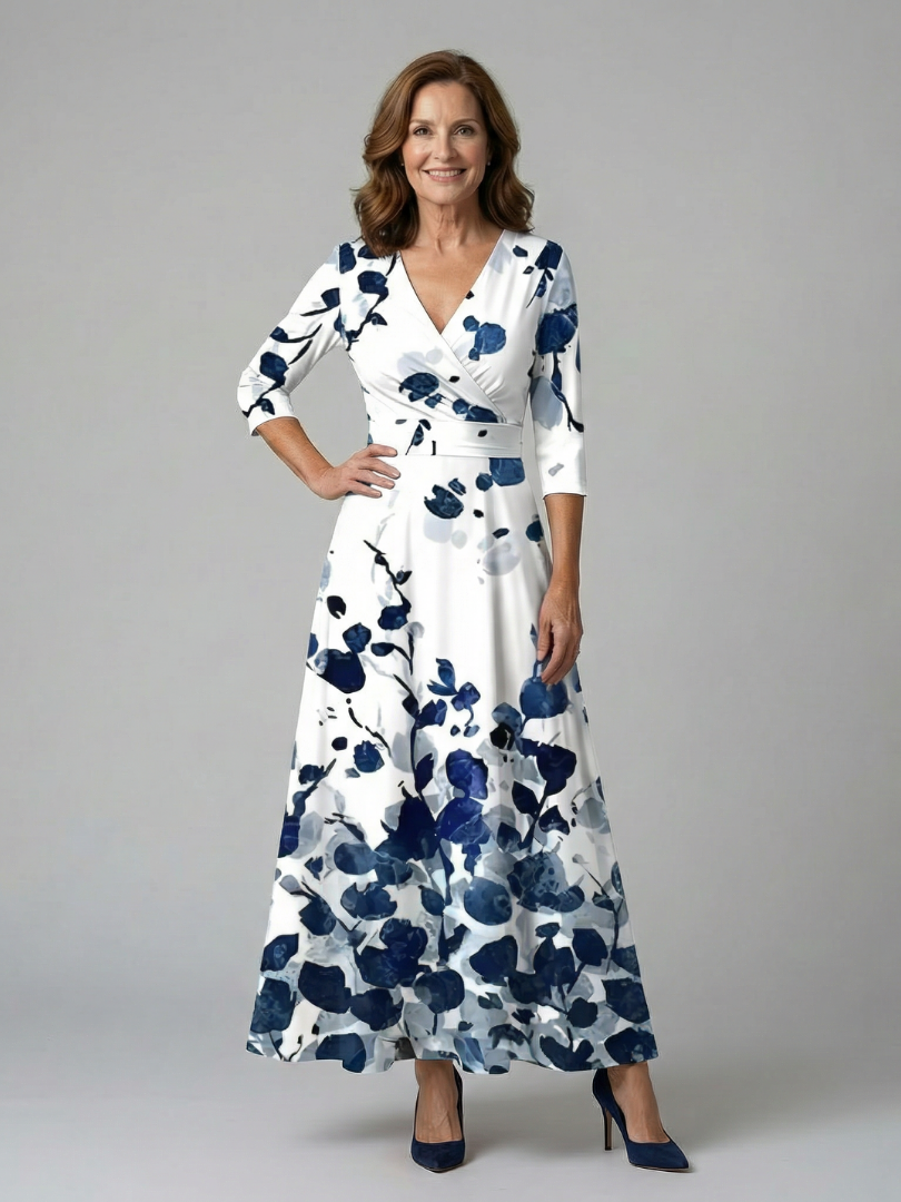 Celine | Midi-Kleid mit Wickelausschnitt