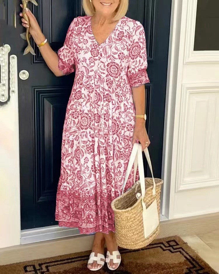 Keisha | Eleganter V-Ausschnitt mit Blumenmuster
