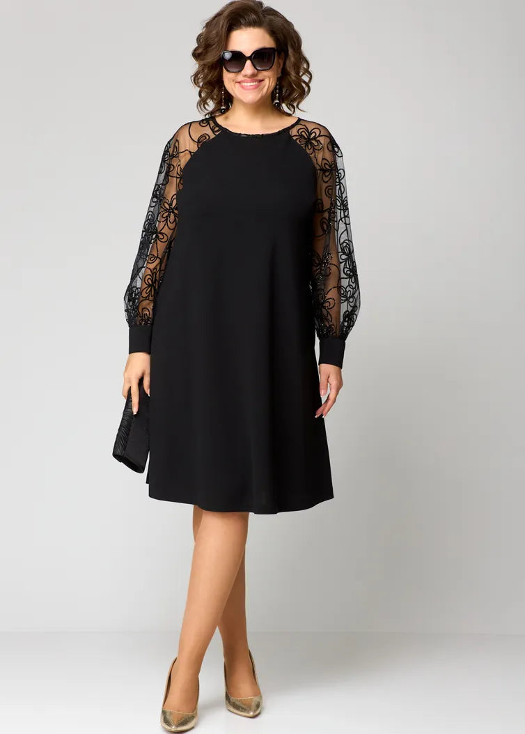 Destiney | Kleid mit Spitzenärmeln