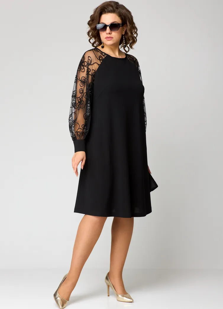 Destiney | Kleid mit Spitzenärmeln