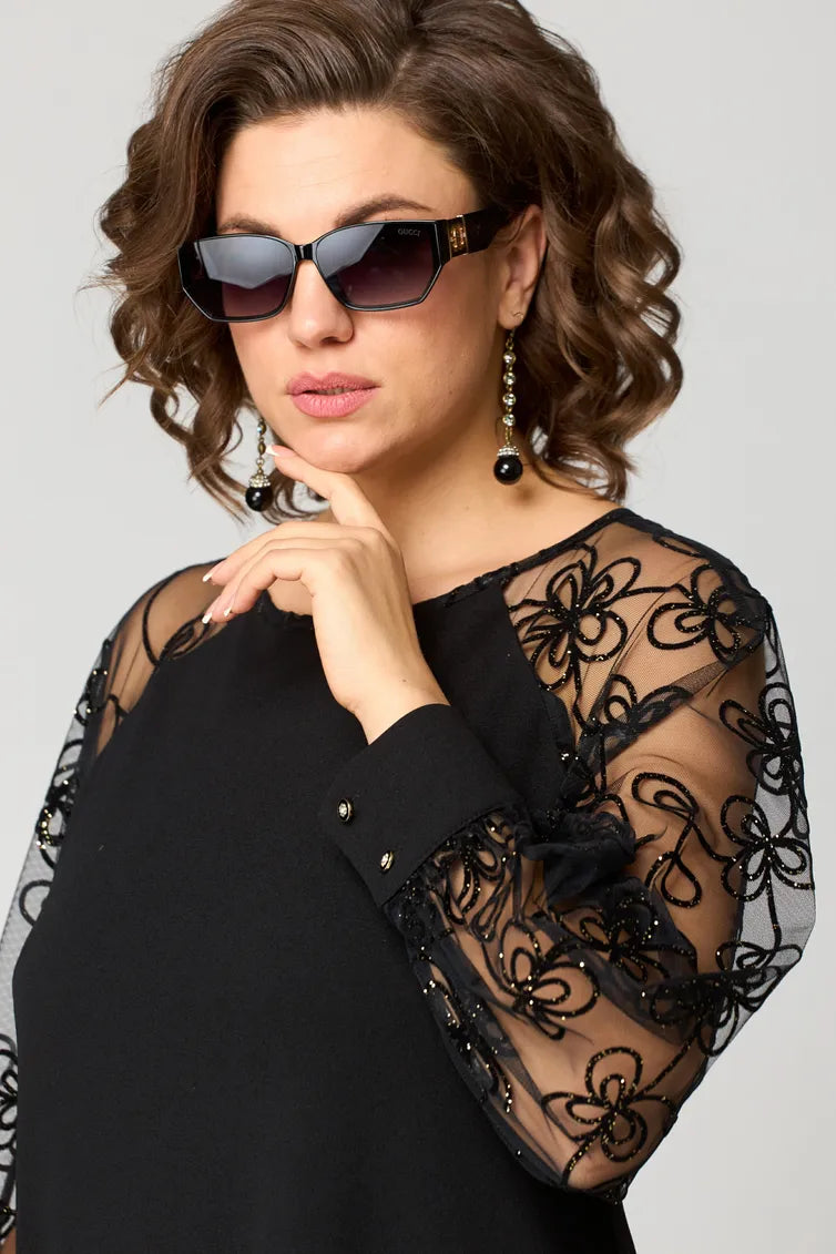 Destiney | Kleid mit Spitzenärmeln
