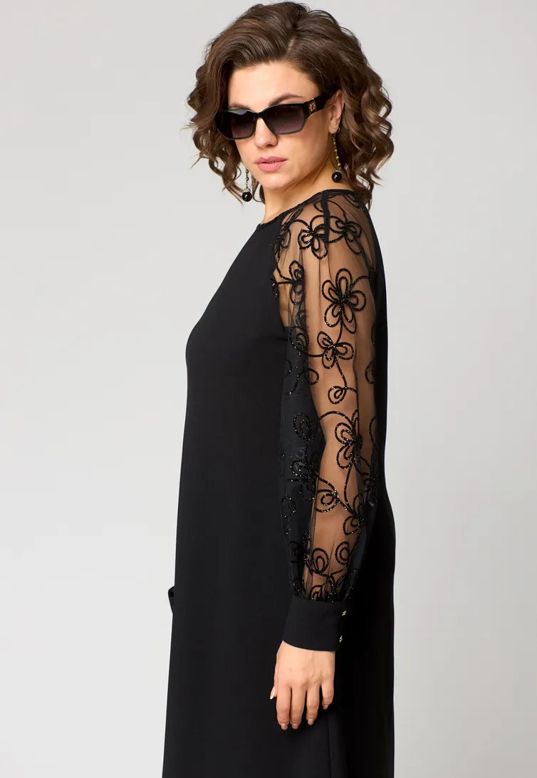 Destiney | Kleid mit Spitzenärmeln