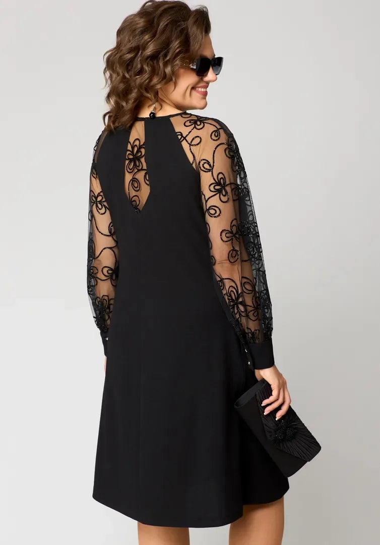 Destiney | Kleid mit Spitzenärmeln
