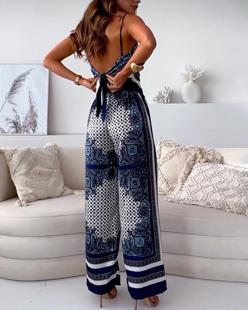 Helen | Stilvolles Schnür-Top und Hose Set für den perfekten Urlaub