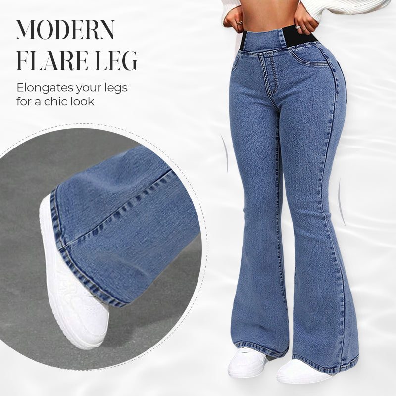 Frauen Hochgeschnittene Stretch-Jeans