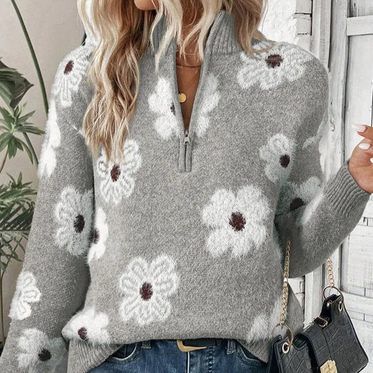 BLOOM | Pullover mit Zip-Kragen