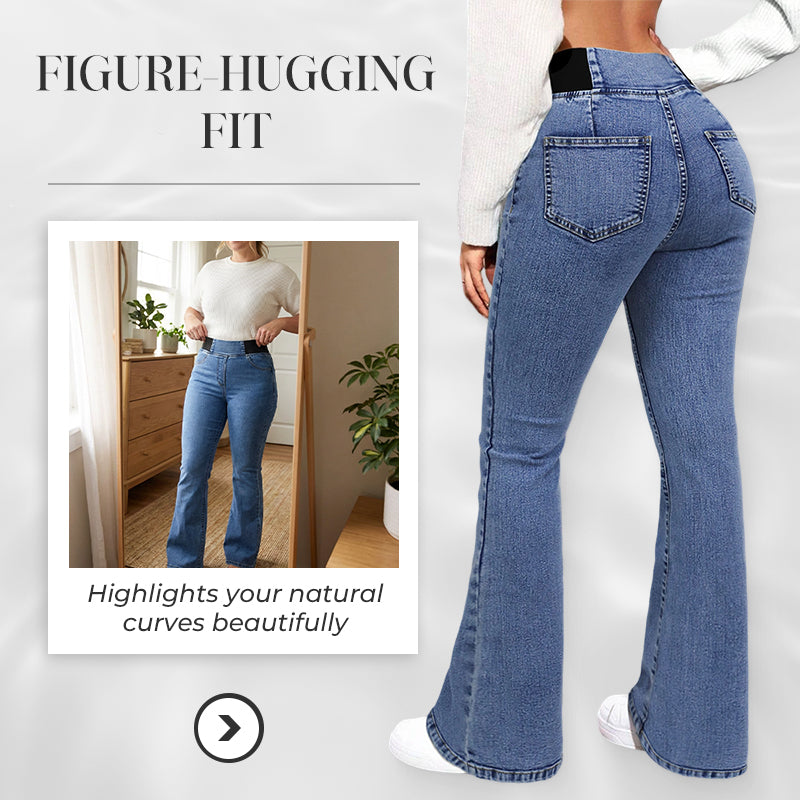 Frauen Hochgeschnittene Stretch-Jeans