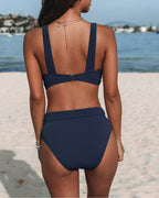 Hilde - Einfarbiger Hochgeschnittener Schwimmanzug