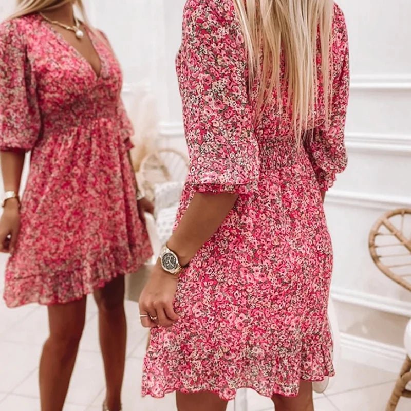 Sunna - Stilvolles Blumenmuster-Kleid