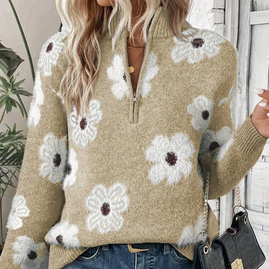BLOOM | Pullover mit Zip-Kragen