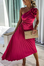 Eya™ | Elegantes Maxi-Kleid mit floralem Muster und einseitigem Träger