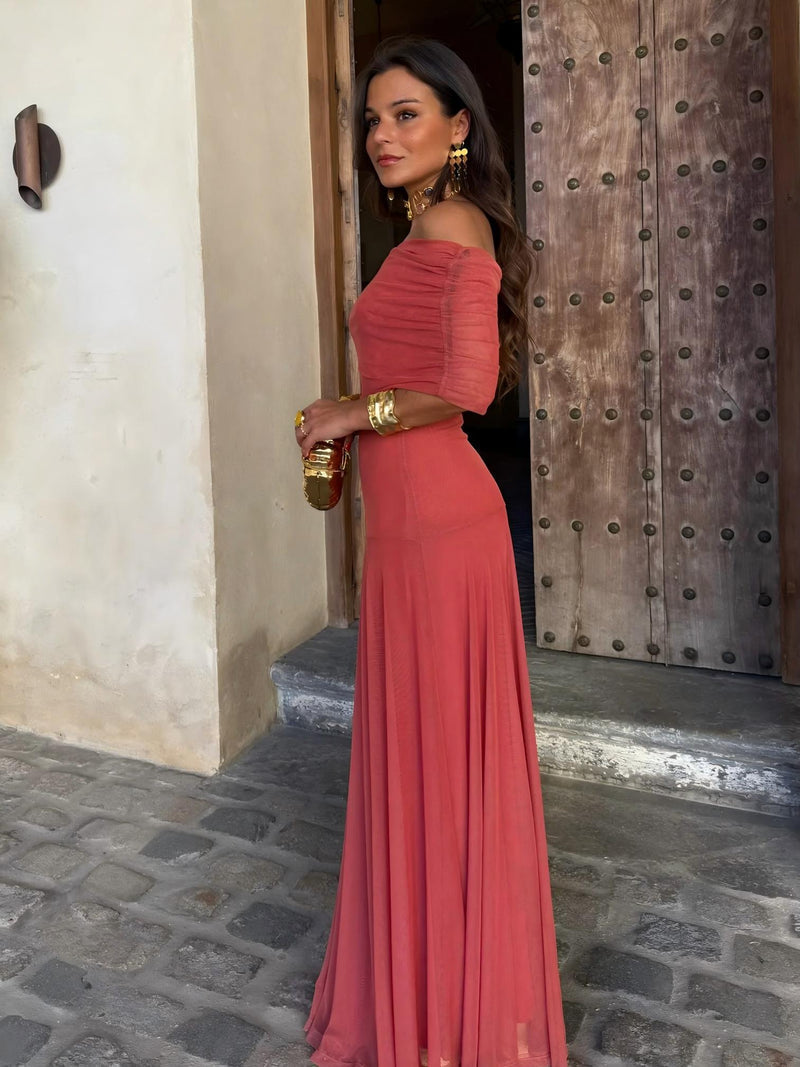 Camila | Elegantes Mesh-Maxikleid