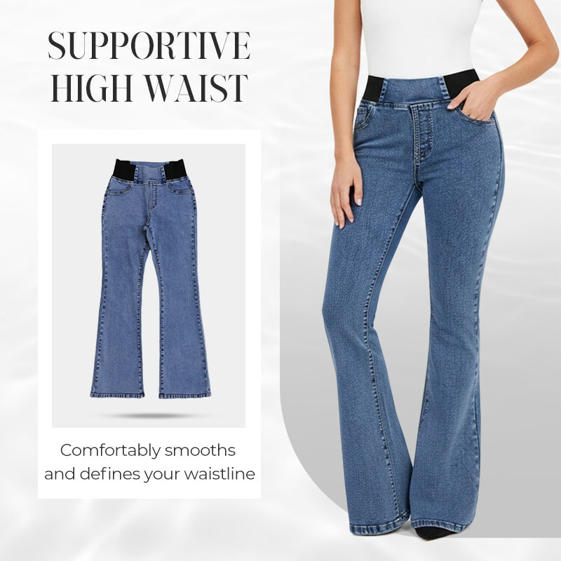 Frauen Hochgeschnittene Stretch-Jeans