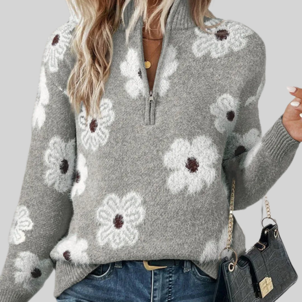 BLOOM | Pullover mit Zip-Kragen