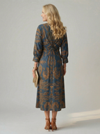 Lune | Natürliches Wickelkleid in Midi-Länge