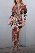 Eva | Sun Escape Unique Print Dolman Midi Dress