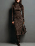 Robine | Langärmliges Midi-Kleid aus Wildleder