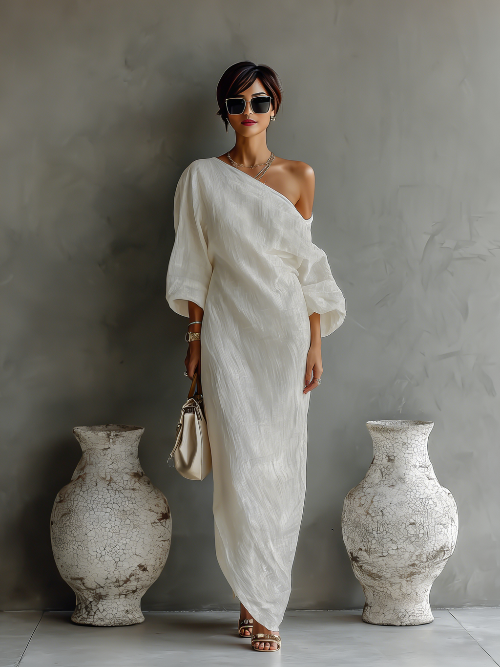 Isabella | Off-Shoulder Flowy Linen Dress