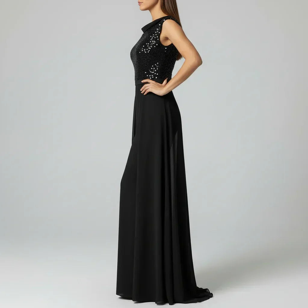 Fallon - Strukturierter Tüll Abend-Jumpsuit