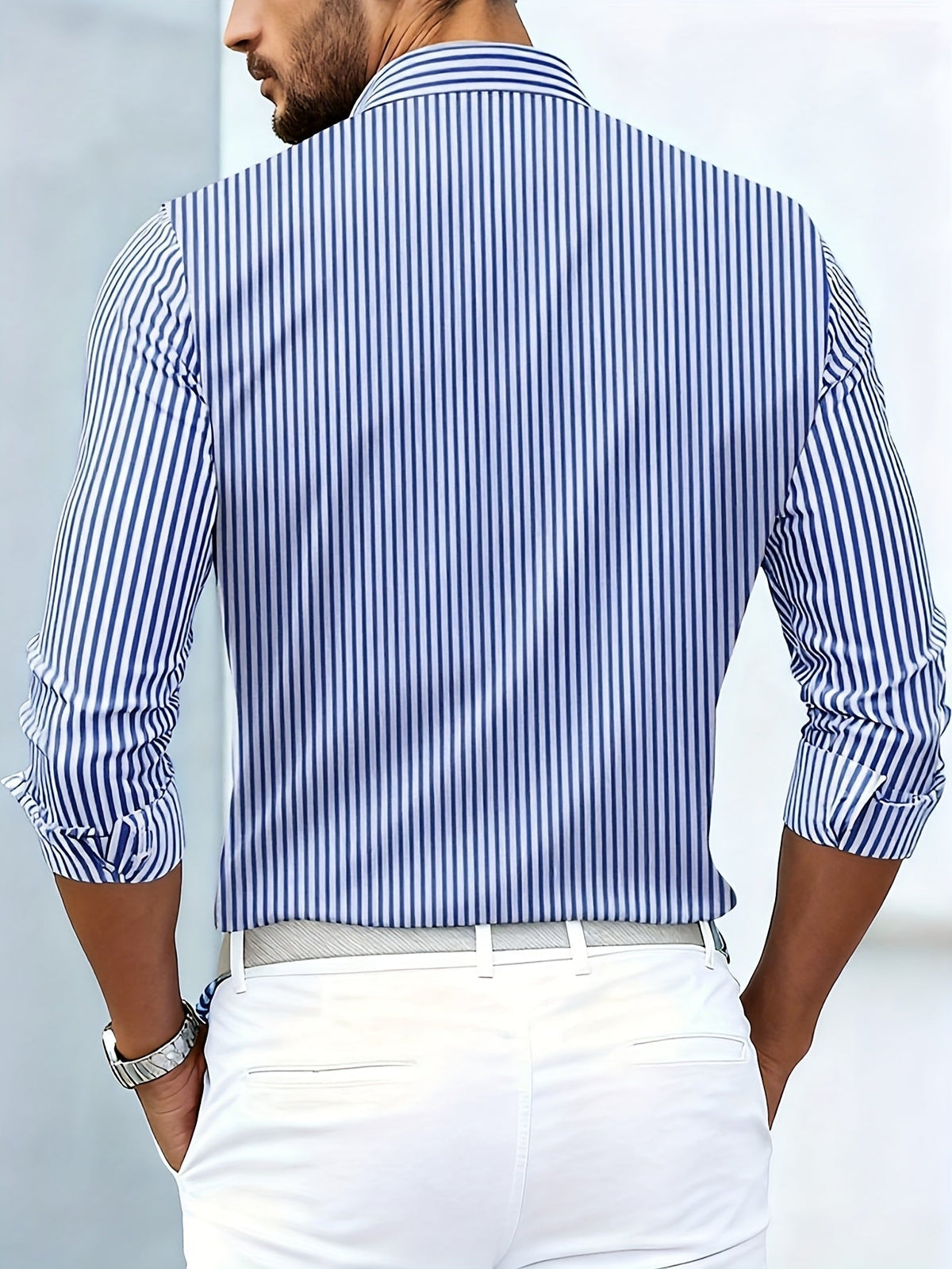 Emerson | Herren Vintage Streifenhemd mit langen Ärmeln