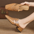 Rosel Leder-Mules mit eckiger Zehenpartie