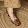 Marisol Leder-Pumps mit quadratischer Zehenpartie
