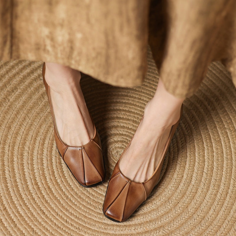 Marisol Leder-Pumps mit quadratischer Zehenpartie