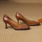 Marisol Leder-Pumps mit quadratischer Zehenpartie