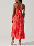 Heather | Küsten-Chic Elegantes Midi Kleid mit Floralprint und Falten