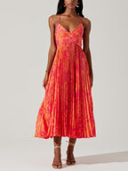 Heather | Küsten-Chic Elegantes Midi Kleid mit Floralprint und Falten