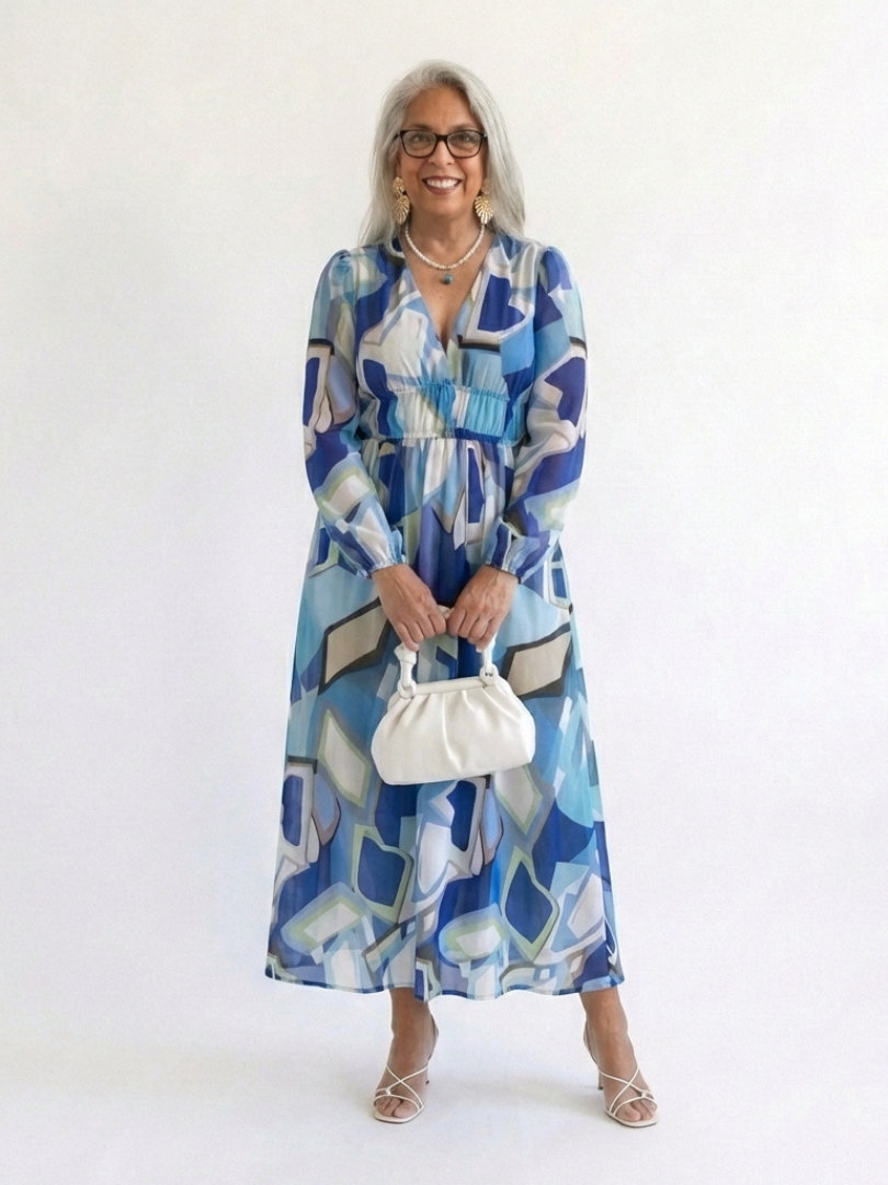Althea | Langärmliges Maxi-Blumenkleid