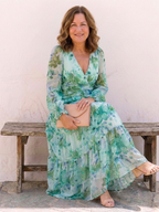 Althea | Langärmliges Maxi-Blumenkleid
