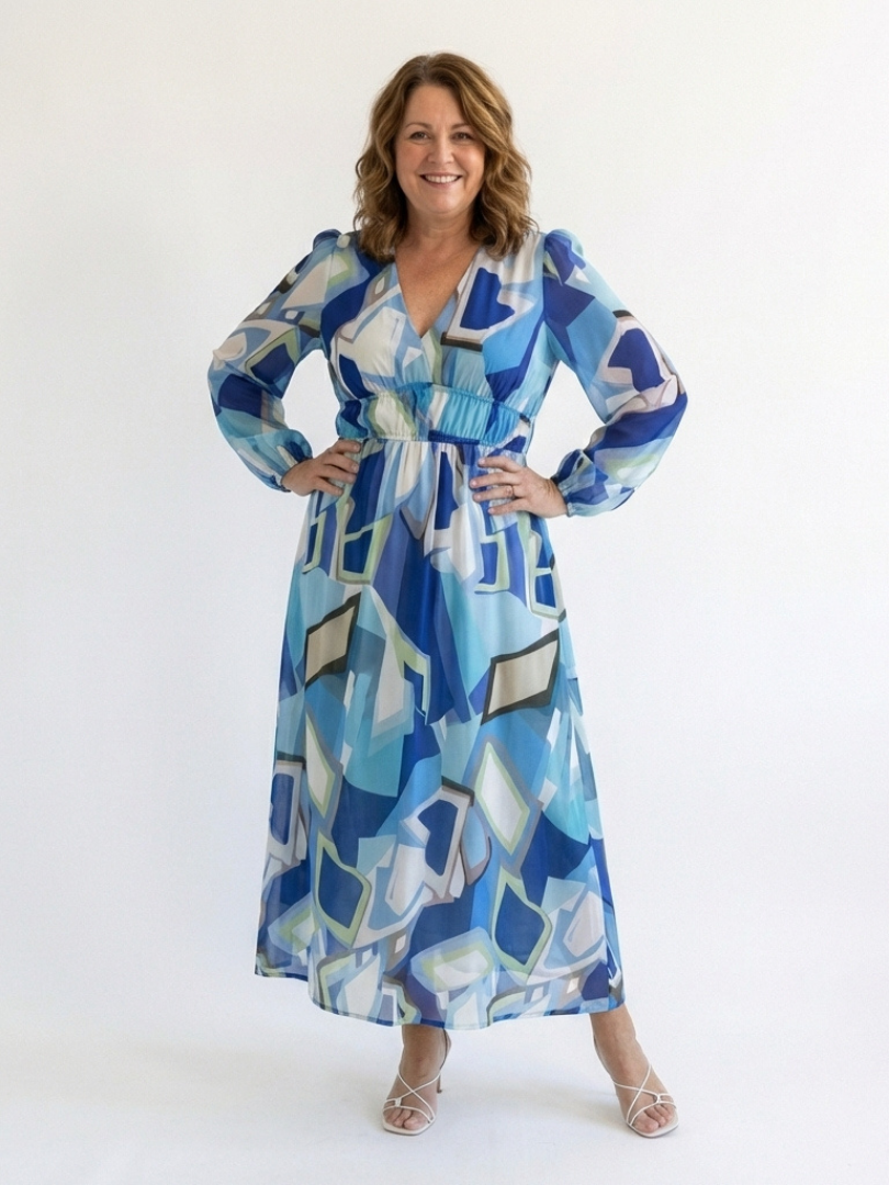 Althea | Langärmliges Maxi-Blumenkleid