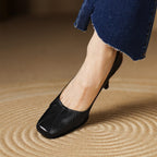 Marisol Leder-Pumps mit quadratischer Zehenpartie