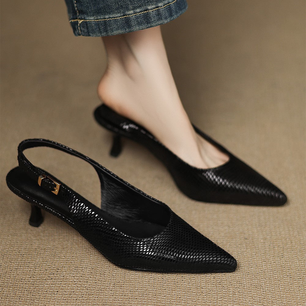 Céliane Leather Slingback Heels