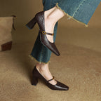 Marleon Leather Strap Heels