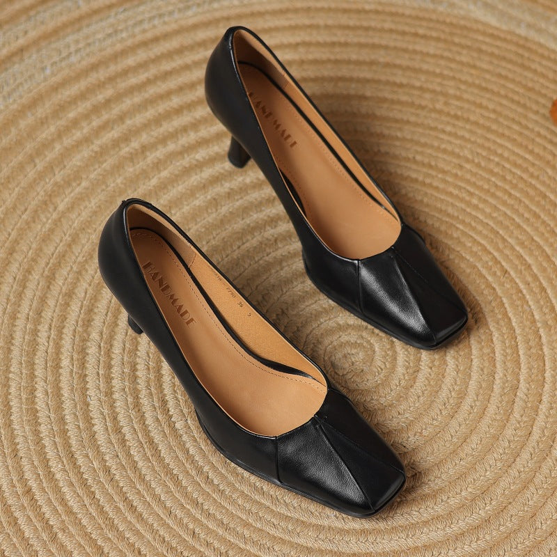 Marisol Leder-Pumps mit quadratischer Zehenpartie