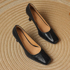 Marisol Leder-Pumps mit quadratischer Zehenpartie