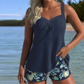 Laluna® | Gestreifter Zweiteiliger Tankini mit Strandshorts