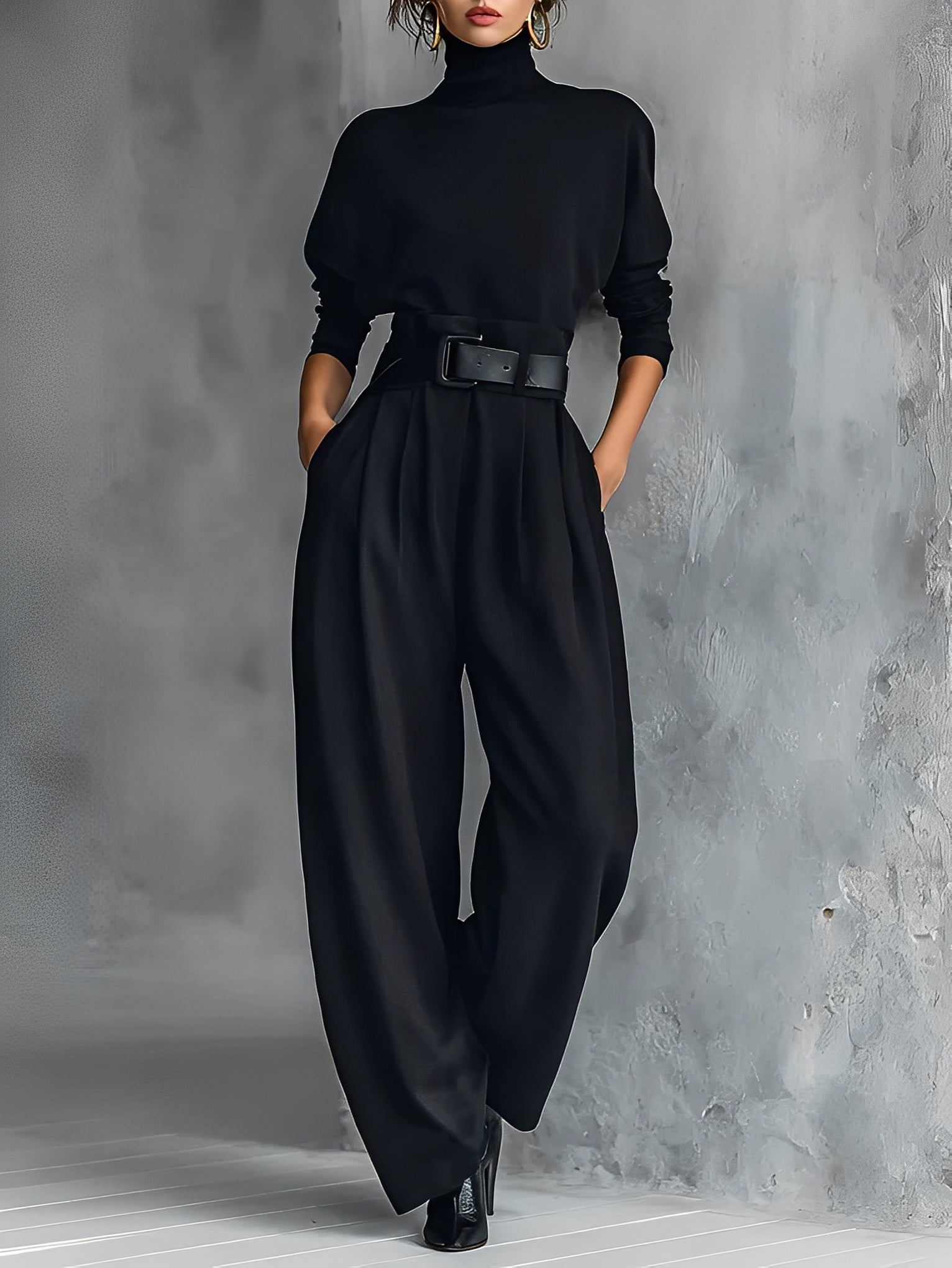 Mia – Jumpsuit mit Poloshirt-Kragen und geradem Bein
