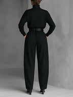 Mia – Jumpsuit mit Poloshirt-Kragen und geradem Bein