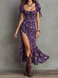 Wendy | Bohemian Floral Puff Sleeve Midi Dress